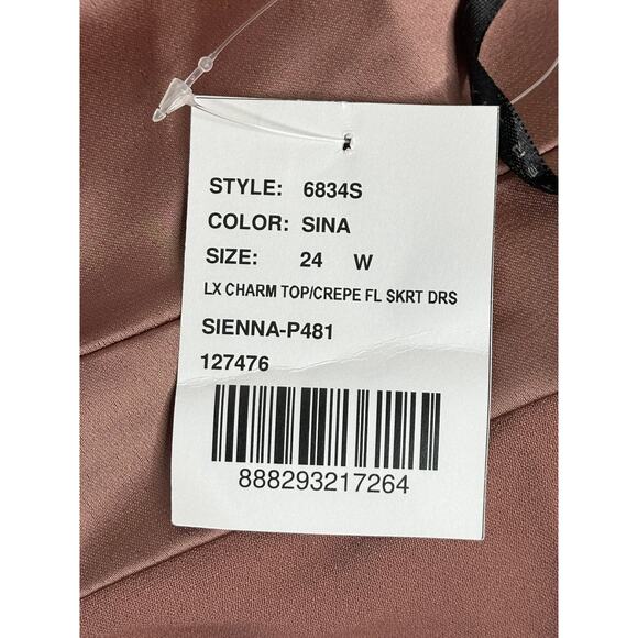 After Six NWT Sienna Pink Halter Neck Satin Chiffon Maxi Dress Formal Party 24W - Picture 5 of 7